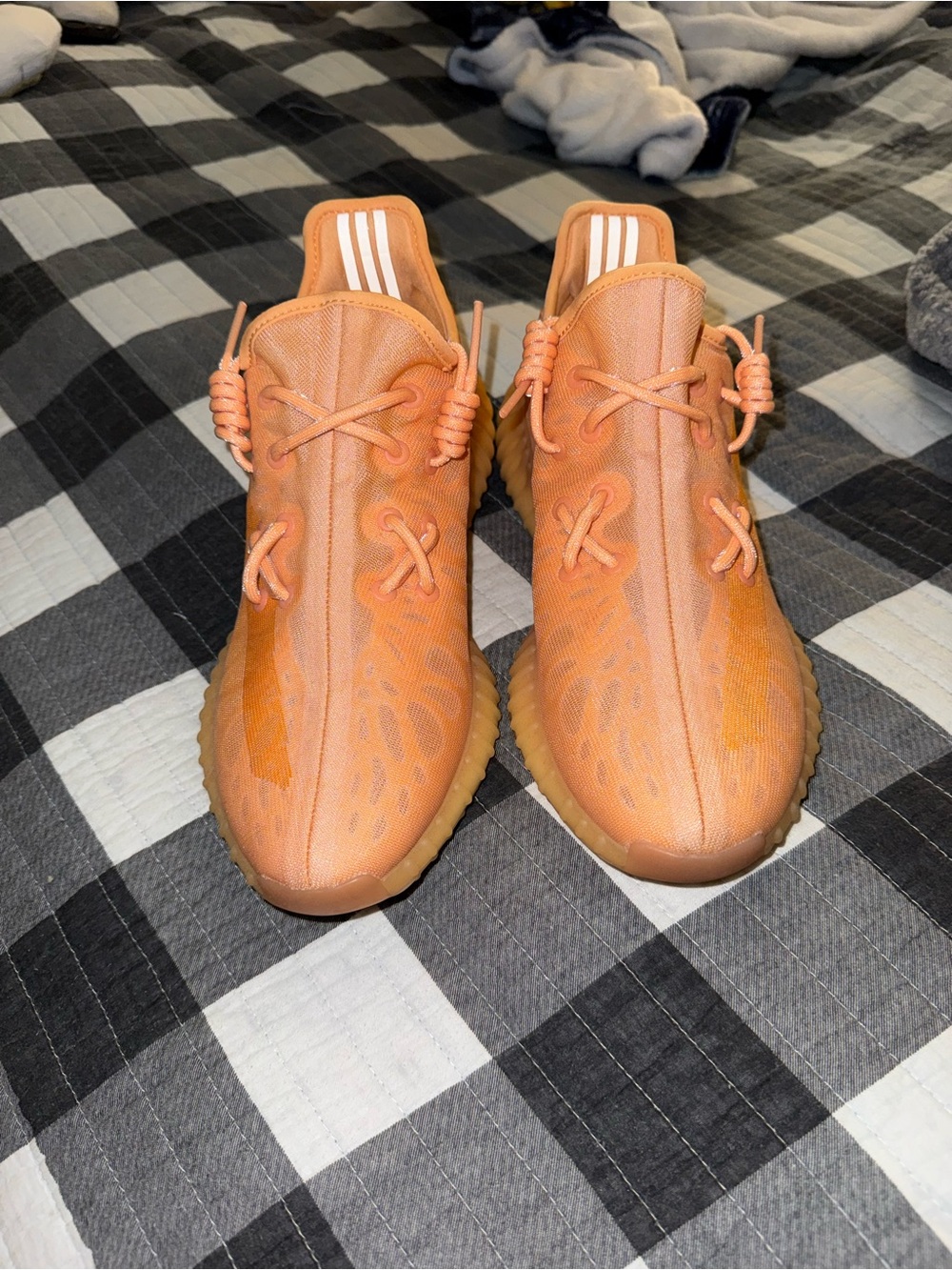 Yeezy Orange Low-Top Knit Sneakers - Picture 2 of 4